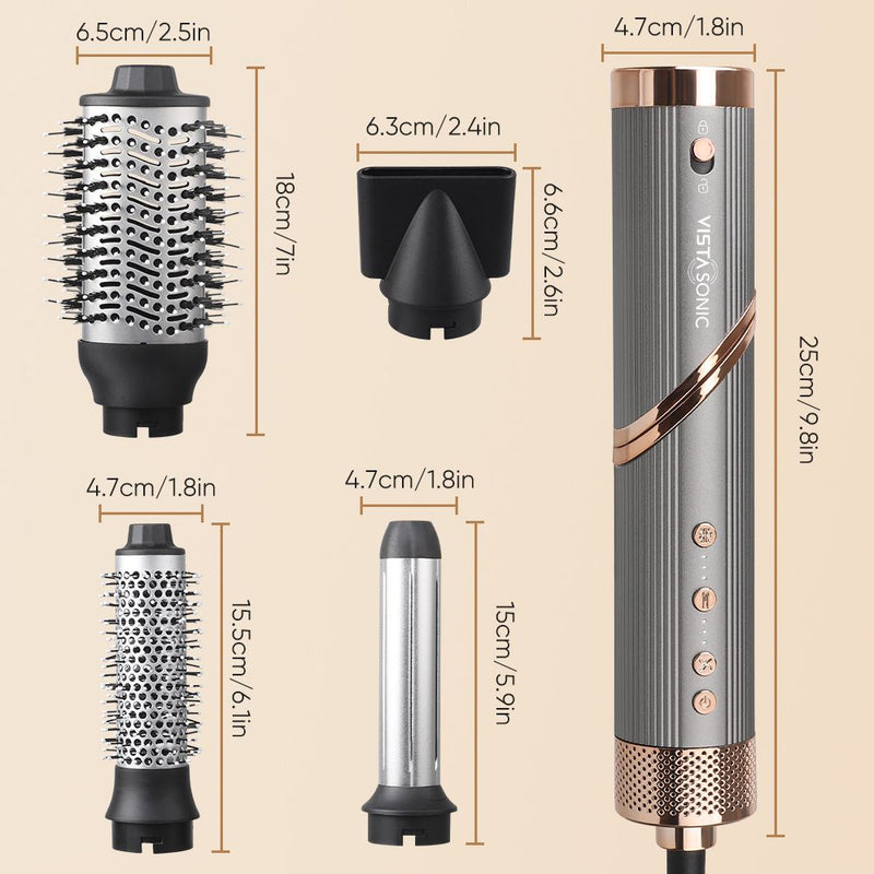 VistaSonic SuperWrap® 5-en-1 Multistyler – Brosse soufflante, boucleur et lisseur à air