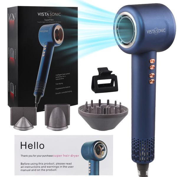 VistaSonic Sèche-cheveux ionique Super Föhn® – 2200W avec diffuseur pour cheveux bouclés