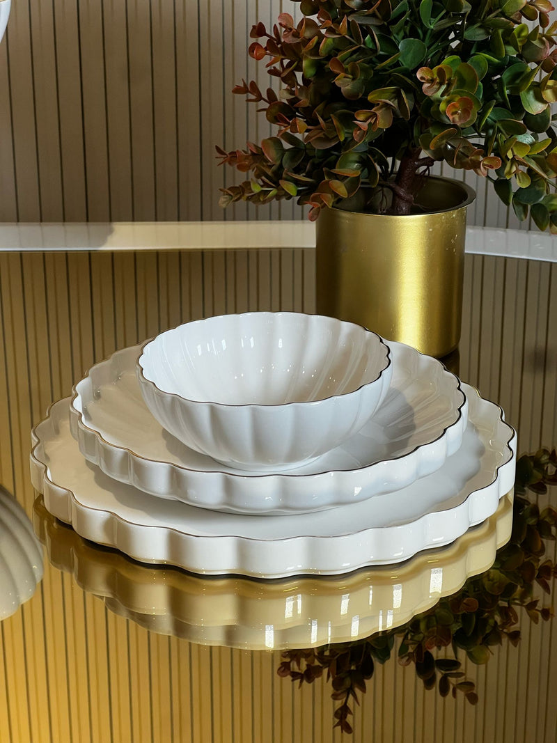 ACAR PASSION GOLD Service de table 29 pièces 6 Personnes