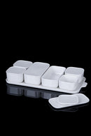 ACAR PURE WHITE Ensemble de petit-déjeuner 7 pièces en porcelaine ACAR PURE WHITE 6lı Porselen Kapaklı Kahvaltılık ACAR PURE WHITE 7 Stück Porzellan Frühstücksset