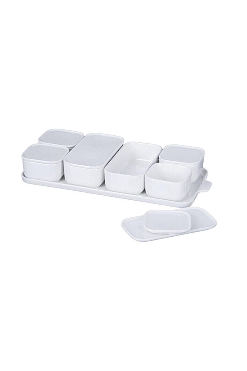 ACAR PURE WHITE Ensemble de petit-déjeuner 7 pièces en porcelaine ACAR PURE WHITE 6lı Porselen Kapaklı Kahvaltılık ACAR PURE WHITE 7 Stück Porzellan Frühstücksset