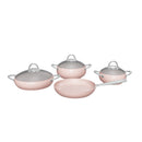 KARACA AVANOS ROSE BIO GRANIT Batterie 7 pièces - 7 Parça Tencere Seti