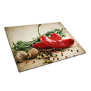 BELLART - Piments Rouges avec noix - Planche à découper en verre à impression UV 35x25 cm