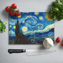 BELLART - Van Gogh "Starry Night" - "La Nuit étoilée" - Planche à découper en verre à impression UV 35x25 cm