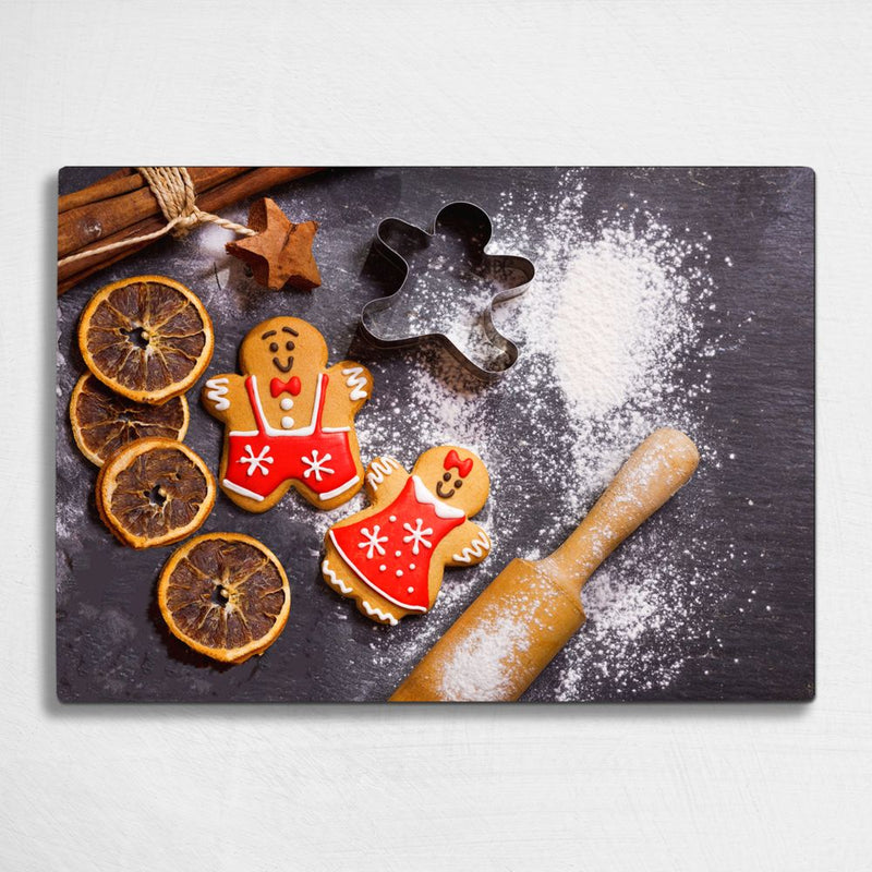 BELLART - Bonhomme en Pain d'épices - Planche à découper en verre à impression UV 35x25 cm
