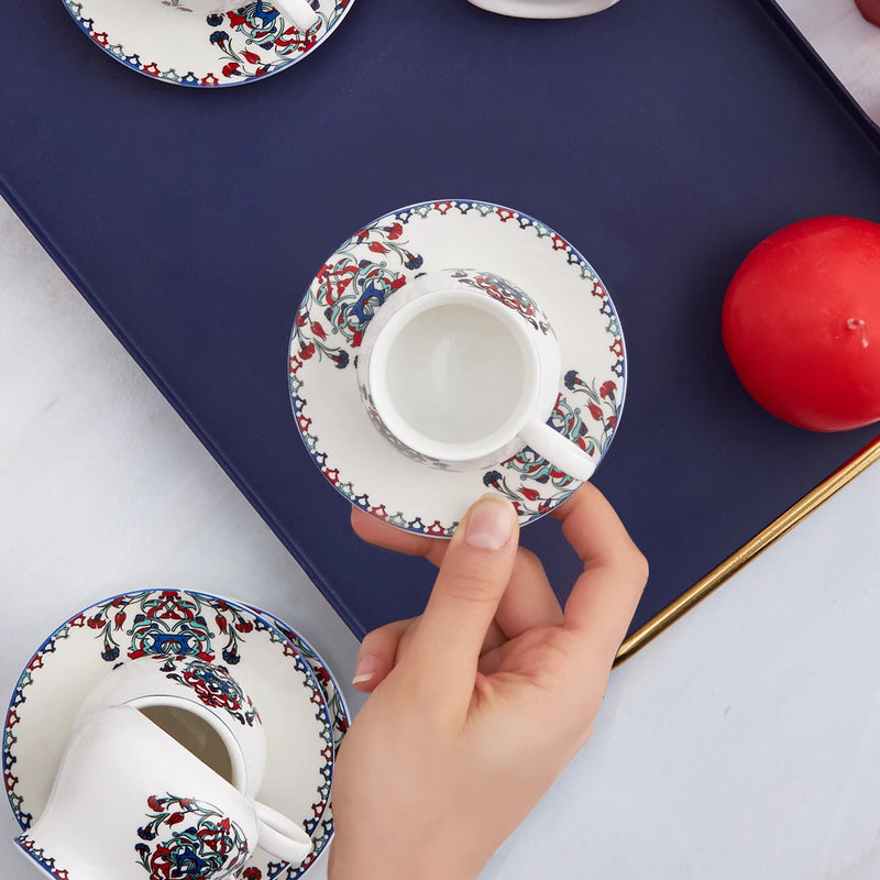 KARACA HATTAT Set de tasses à café 12 pièces 6 personnes KARACA HATTAT Kahve fincan takımı 12 parça 6 kişilik KARACA HATTAT Set Kaffeetassen 12-teilig 6 Personen