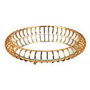 Plateau de service rond doré et décoratif en miroir - Verspiegeltes dekoratives goldenes rundes Serviertablett