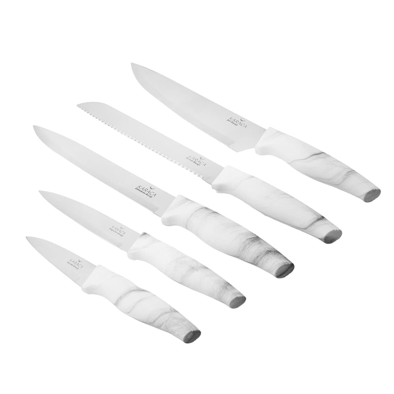 KARACA BIANCO WHITE Set de 5 couteaux avec bloc - 6 Parça bıçak seti
