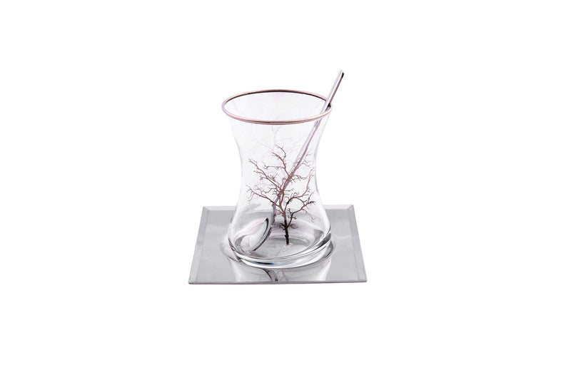 KARACA AUTUMN Set de verres à thé avec plateau 40 pièces 12 personnes - 40 Parça 12 kişilik çay Seti 