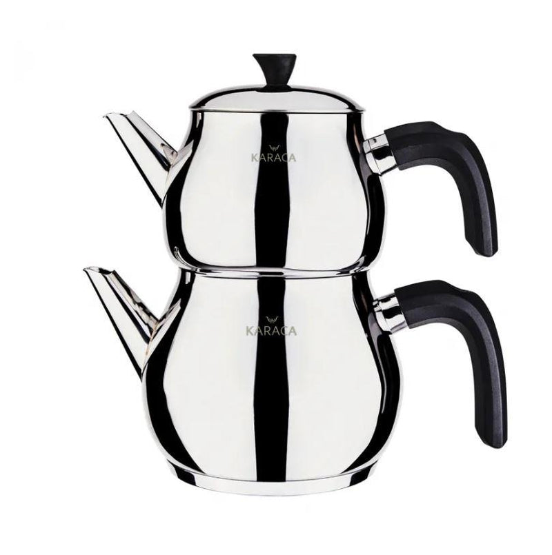 KARACA KAYRA Théière noire - Induction -  caydanlik takimi siyah